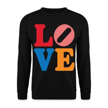 Signe de paix Amour des années 60 des années 70 Costume Groovy Hippie - Sweat-shirt Unisexe - noir - Devant - Alina (178cm) & Michal (187cm)