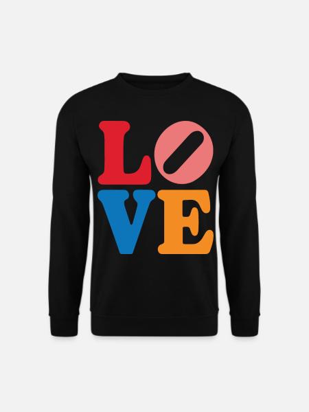 Peace Sign Love 60s 70s Costume Groovy Hippie - Unisex Sweatshirt - black