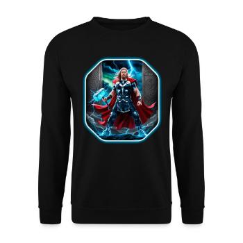 Thor, God of Thunder - Unisex Sweatshirt - black - Front - Alina (178cm) & Michal (187cm)
