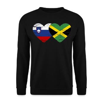 Slovénie Jamaïque drapeau coeur utilisé - Sweat-shirt Unisexe - noir - Devant - Alina (178cm) & Michal (187cm)