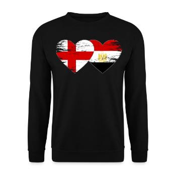 England Egypt Flag Hands Heart Shape Used - Unisex Sweatshirt - black - Front - Alina (178cm) & Michal (187cm)
