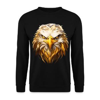 Tête d’aigle Or Oiseau de proie Oiseau Nature animale - Sweat-shirt Unisexe - noir - Devant - Alina (178cm) & Michal (187cm)
