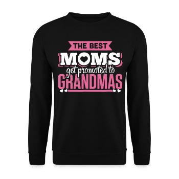 Best Moms Get Promoted To Grandmas - Unisex Sweatshirt - black - Front - Alina (178cm) & Michal (187cm)