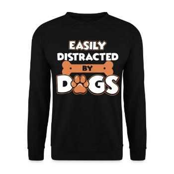 Easily Distracted by Dogs - Unisex Sweatshirt - black - Front - Alina (178cm) & Michal (187cm)