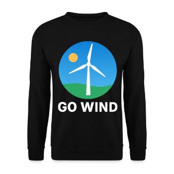 Support Wind Energy – Pro Clean Wind Power - Unisex Sweatshirt - black - Front - Alina (178cm) & Michal (187cm)