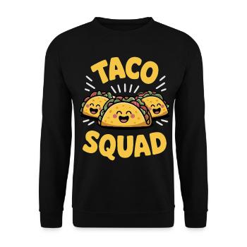 Taco Squad – Lustige Fiesta Truppe - Unisex Pullover - Schwarz - Vorne - Alina (178cm) & Michal (187cm)