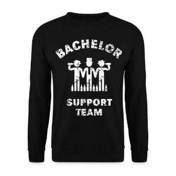 Bachelor Support Team (Groom Stag Party Vintage W) - Unisex Sweatshirt - black - Front - Alina (178cm) & Michal (187cm)