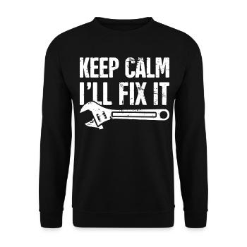 Mechanic Keep Calm I'll Fix It - Unisex Sweatshirt - black - Front - Alina (178cm) & Michal (187cm)