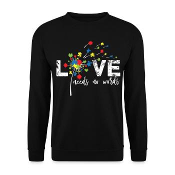 Love Needs No Words Autism - Unisex Sweatshirt - black - Front - Alina (178cm) & Michal (187cm)
