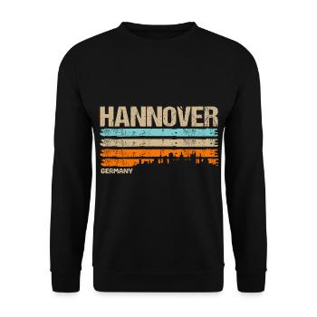 Hanover Lower Saxony City Skyline Vintage Retro - Unisex Sweatshirt - black - Front - Alina (178cm) & Michal (187cm)