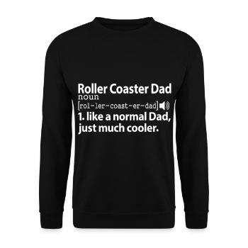 Achterbahn Papa Lustig Definition Spruch - Unisex Pullover - Schwarz - Vorne - Alina (178cm) & Michal (187cm)