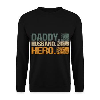 Mari Papa Héros - Sweat-shirt Unisexe - noir - Devant - Alina (178cm) & Michal (187cm)