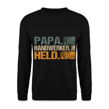 Heimwerker Helden Papa Ehemann - Unisex Pullover - Schwarz - Vorne - Alina (178cm) & Michal (187cm)