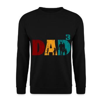 Papa Dad of 3 third child baby kids - Unisex Sweatshirt - black - Front - Alina (178cm) & Michal (187cm)