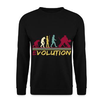 Eishockey Torwart Torhüter Evolution Vintage - Unisex Pullover - Schwarz - Vorne - Alina (178cm) & Michal (187cm)