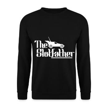 Sloth Car Racing Slotcar RC Dad Papa Slotfahter - Unisex Pullover - Schwarz - Vorne - Alina (178cm) & Michal (187cm)