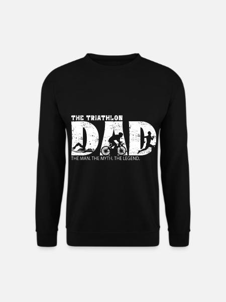 Triathlon Papa Dad Geschenkideen Sprüche - Unisex Pullover - Schwarz