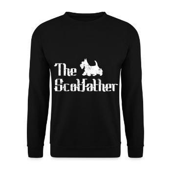 Schottischer Scottish Terrier Hund Papa Scotfather - Unisex Pullover - Schwarz - Vorne - Alina (178cm) & Michal (187cm)