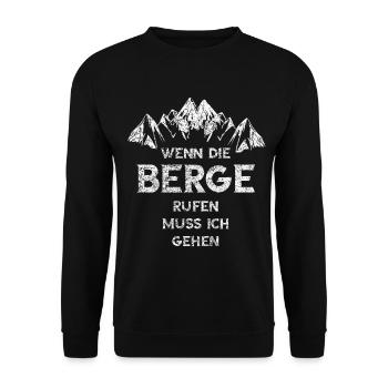 Berge Rufen - Unisex Pullover - Schwarz - Vorne - Alina (178cm) & Michal (187cm)