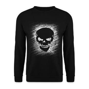 Totenkopf - Unisex Pullover - Schwarz - Vorne - Alina (178cm) & Michal (187cm)