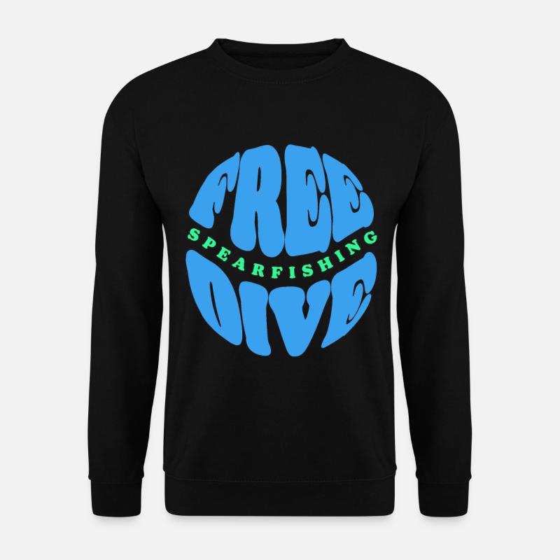 Freitauch- und Speerfischen Typografie - Unisex Pullover - Schwarz