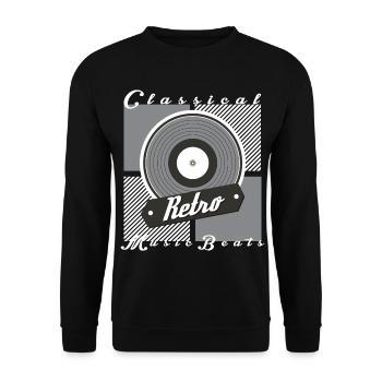 Retro Musik - Unisex Pullover - Schwarz - Vorne - Alina (178cm) & Michal (187cm)