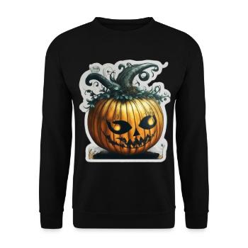 Kürbis - Unisex Pullover - Schwarz - Vorne - Alina (178cm) & Michal (187cm)