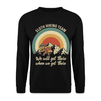 Faultier Sloth Hiking Team - Unisex Pullover - Schwarz - Vorne - Alina (178cm) & Michal (187cm)