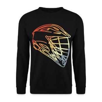 Lacrosse Helm Retro Stil - Unisex Pullover - Schwarz - Vorne - Alina (178cm) & Michal (187cm)