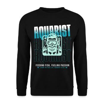 Aquarist with passion, feeding fish - Unisex Sweatshirt - black - Front - Alina (178cm) & Michal (187cm)