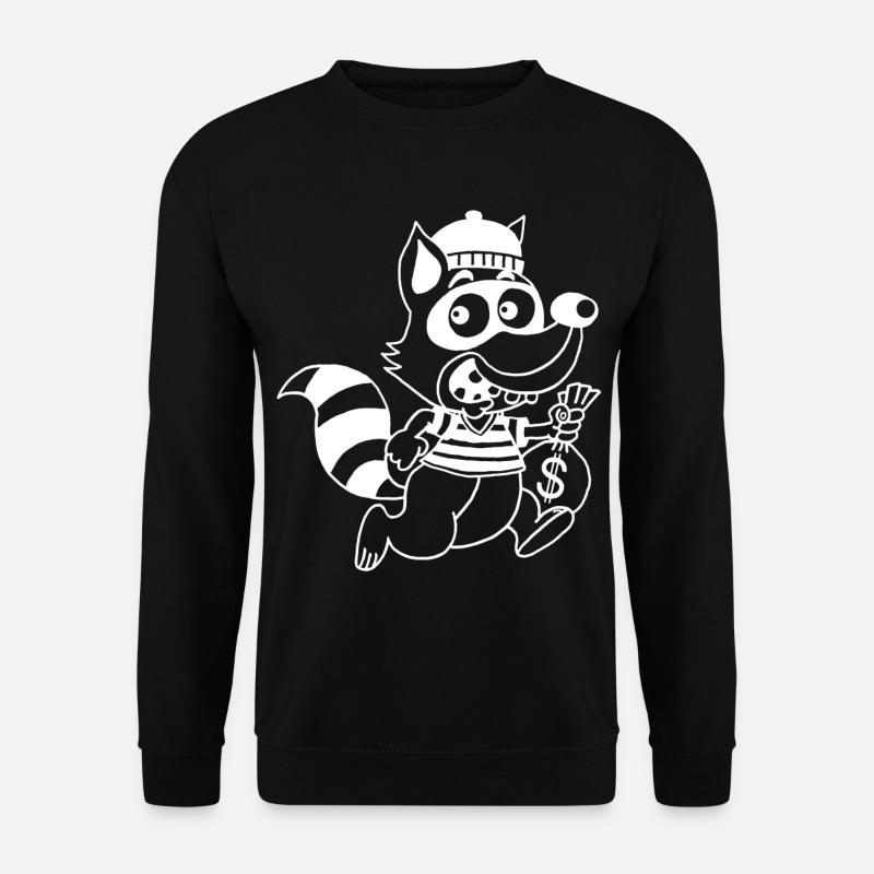 Dieb Waschbär (Weiß) - Unisex Pullover - Schwarz