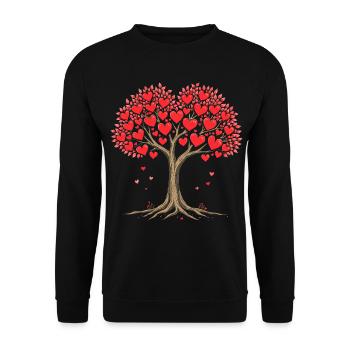 Yggdrasil Wikinger Baum des Lebens Liebe - Unisex Pullover - Schwarz - Vorne - Alina (178cm) & Michal (187cm)