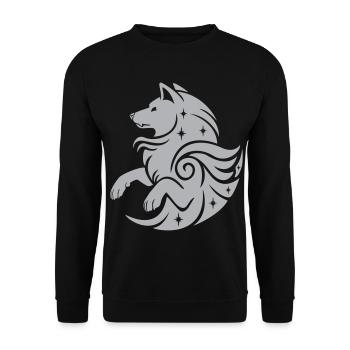 Star Wolf Magic Coat of Arms - customizable color - Unisex Sweatshirt - black - Front - Alina (178cm) & Michal (187cm)