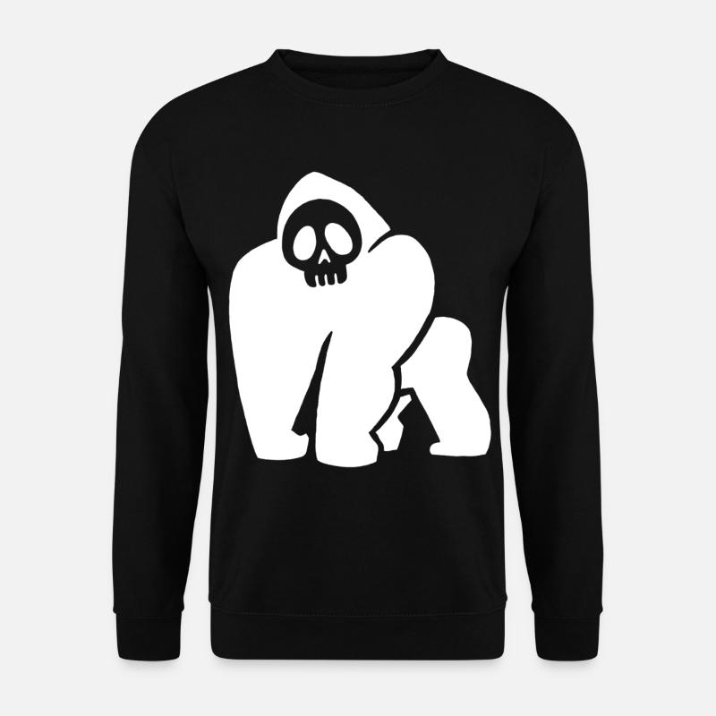 Weißer Gorilla Schädel - Unisex Pullover - Schwarz