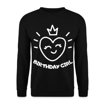 AnniversaireFilleCoeur - Sweat-shirt Unisexe - noir - Devant - Alina (178cm) & Michal (187cm)
