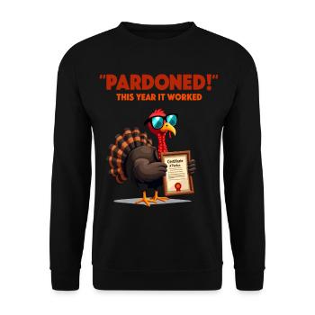 Pardoned Turkey - Unisex Pullover - Schwarz - Vorne - Alina (178cm) & Michal (187cm)