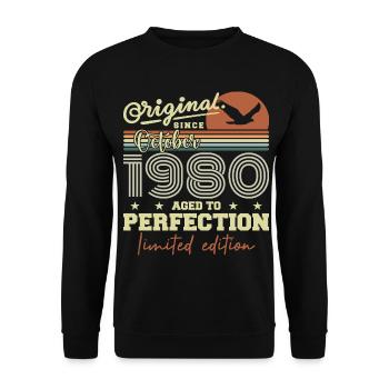 1980 October 1980 Anniversary October 1980 - Unisex Sweatshirt - black - Front - Alina (178cm) & Michal (187cm)