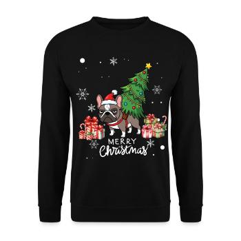 Hunde-Weihnachten - Unisex Pullover - Schwarz - Vorne - Alina (178cm) & Michal (187cm)