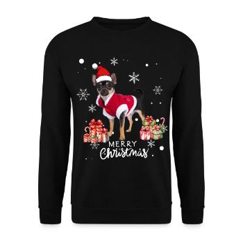 Hunde-Weihnachten - Unisex Pullover - Schwarz - Vorne - Alina (178cm) & Michal (187cm)