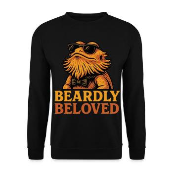 Bearded Dragon Pun Funny Lizard Reptile - Unisex Sweatshirt - black - Front - Alina (178cm) & Michal (187cm)