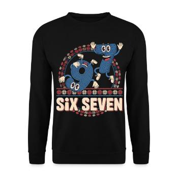 6 7 Six Seven Memes -- Aura Points Kids Gaming - Unisex Sweatshirt - black - Front - Alina (178cm) & Michal (187cm)