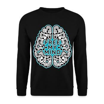 FREE MY MIND #1 – lass uns reden - Unisex Pullover - Schwarz - Vorne - Alina (178cm) & Michal (187cm)