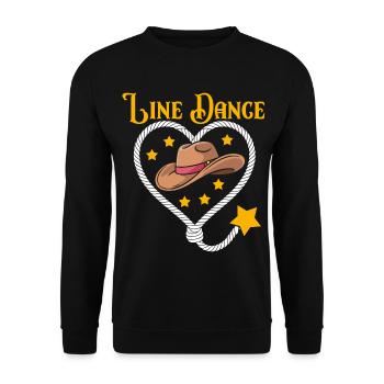 Line Dance Herz Hut - Unisex Pullover - Schwarz - Vorne - Alina (178cm) & Michal (187cm)