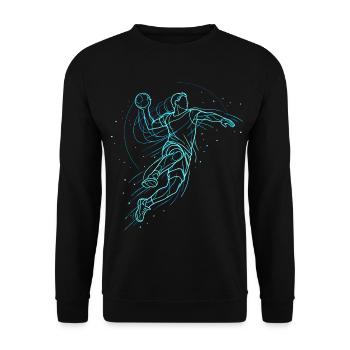 Handball Handball Player Gift - Unisex Sweatshirt - black - Front - Alina (178cm) & Michal (187cm)