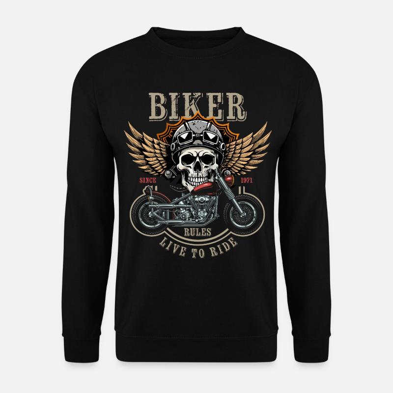 Biker Rules - Since 1971 - Live to Ride - Unisex Pullover - Schwarz