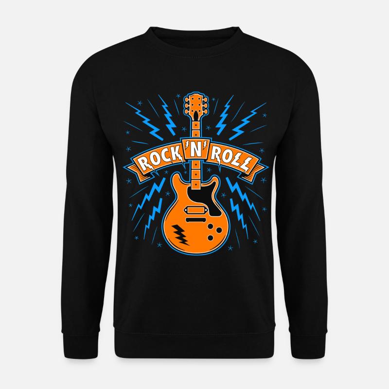 Rock'N'Roll Banner with Guitar - Unisex Sweatshirt - black