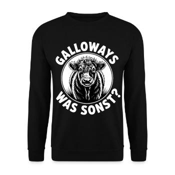 Galloway Cow Circle Graphic - Unisex Sweatshirt - black - Front - Alina (178cm) & Michal (187cm)
