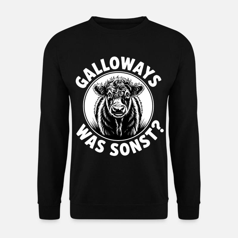 Galloway Kuh Kreisgrafik - Unisex Pullover - Schwarz