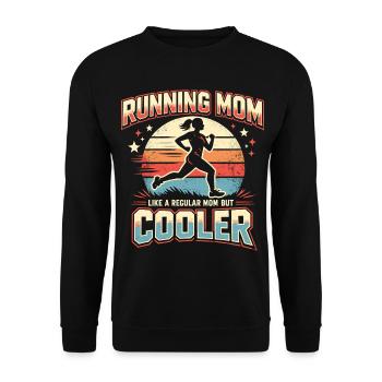 Running Mom | Like A Regular Mom But Cooler Frauen - Unisex Pullover - Schwarz - Vorne - Alina (178cm) & Michal (187cm)