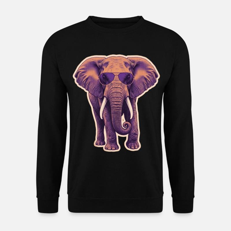 Sommer Elefant Sonnenbrille - Unisex Pullover - Schwarz